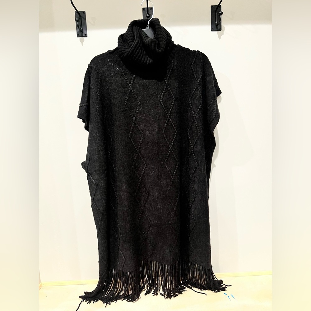 Black Sweater Poncho